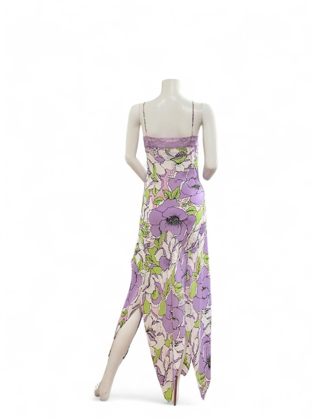 Willi Smith Lavender and Lime Floral Slip Dress - Picture 4 of 8